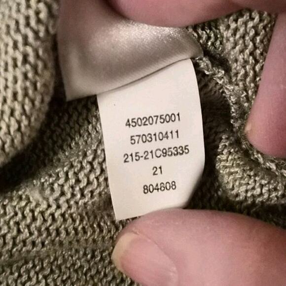 Chicos Size 3 Or XL Boat Neck Green Lightweight Sweater 3/4 Rolled Sleeve - Picture 6 of 7